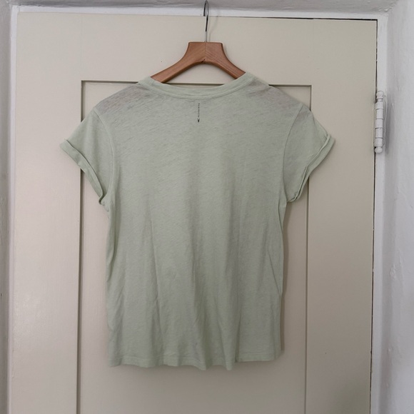 All Saints Anna Crewneck Tee in Pale Celery Green - Picture 3 of 5